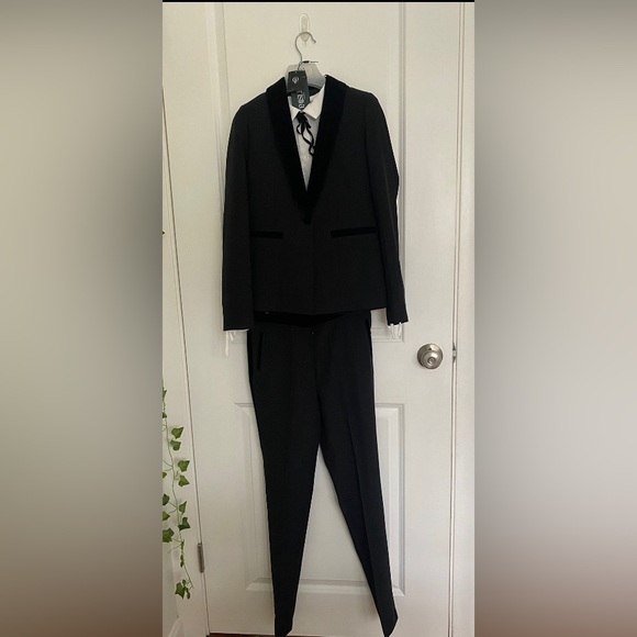 Girls black tuxedo set